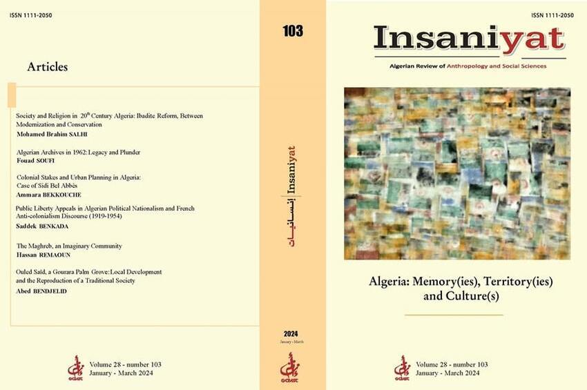 cover_caption 103 – Algérie : Mémoire(s), territoire(s) et culture(s)