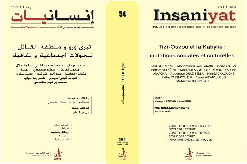 cover_caption 54 – Tizi-Ouzou et la Kabylie : mutations sociales et culturelles