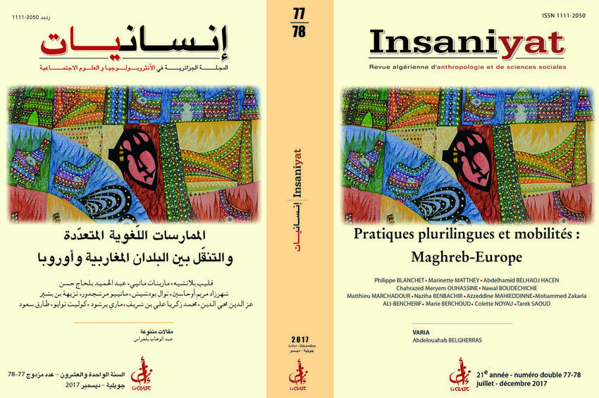 cover_caption 77-78 – Pratiques plurilingues et mobilités : Maghreb-Europe